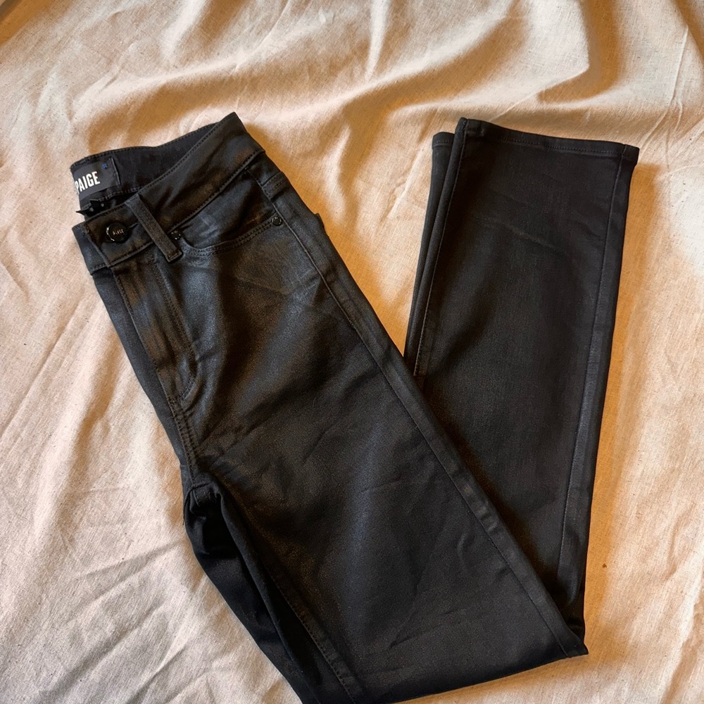 Paige Black Cindy Coated Skinny Jeans